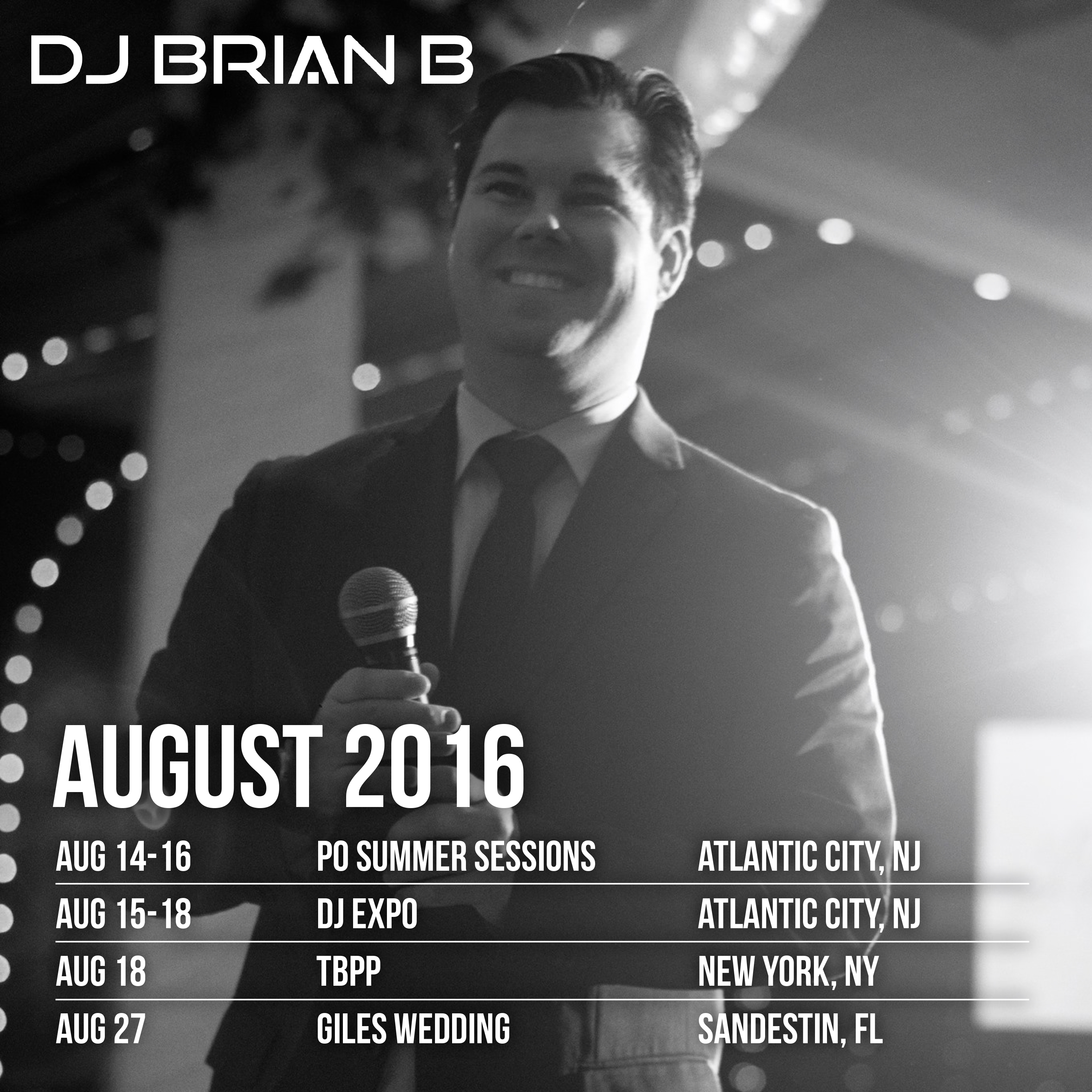 DJ Brian B Official Schedule