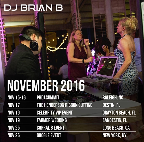 Brian B November 2016 Schedule