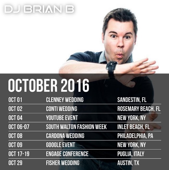 Brian B October 2016 Schedule